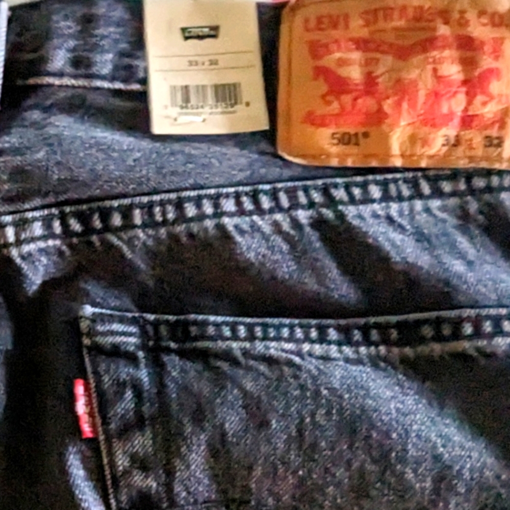 Levi's 501 button fly washed black 33x34 jeans